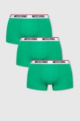 MOSCHINO Zielone bokserki męskie 3PACK. Zielone bokserki męskie MOSCHINO, m, bez wzorów, z bawełny. W wyprzedaży za 199.99 zł.