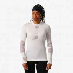 Koszulka termoaktywna narciarska damska Wedze BL900 wool seamless. Koszulki sportowe damskie WED'ZE, m, bez wzorów, z elastanu, bez kołnierzyka, bez ramiączek, narciarskie. Za 229.99 zł.
