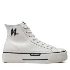 Trampki KARL LAGERFELD. Białe trampki męskie KARL LAGERFELD, bez wzorów, bez zapięcia. Za 579.99 zł.
