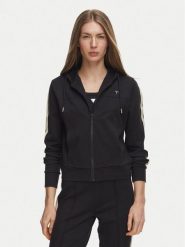 Guess Bluza V6BQ02 K6254 Czarny Regular Fit. Czarne bluzy damskie Guess, s, z aplikacjami, z wiskozy, bez kaptura. Za 394.99 zł.