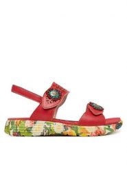 Laura Vita Sandały Sanao 53 Czerwony. Czerwone sandały damskie Laura Vita, bez wzorów, ze skóry, bez obcasa, na płaskiej podeszwie, bez zapięcia. Za 389.99 zł.