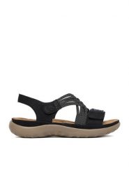 Rieker Sandały CEO-64889-00 Czarny. Czarne sandały damskie Rieker, bez wzorów, ze skóry, bez obcasa, na płaskiej podeszwie, bez zapięcia. Za 339.99 zł.
