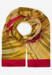 Żółty Bawełniany Szalik w Print Jellala. Czerwone szaliki i chusty damskie Renee, bez wzorów, z bawełny, boho. Za 24.99 zł.
