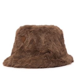 Bucket Guess. Brązowe czapki i kapelusze damskie Guess, z aplikacjami. Za 264.99 zł.