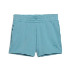 Shorty damski Puma Logo 4''. Niebieskie szorty sportowe damskie Puma, bez wzorów, sportowe. Za 173.00 zł.