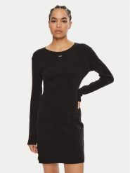 Guess Sukienka dzianinowa O4BK02 KCHZ2 Czarny Regular Fit. Czarne sukienki damskie Guess, s, z aplikacjami, z bawełny, bez kołnierzyka, bez ramiączek. Za 129.99 zł.