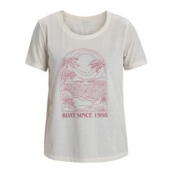 Koszulka z krótkim rękawem dla Kobiety SURFCLASSIC Biały. Białe koszulki sportowe damskie Roxy, m, bez wzorów, z dzianiny, bez kołnierzyka, bez ramiączek. Za 109.99 zł.