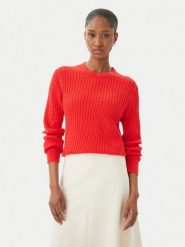 Tommy Hilfiger Sweter WW0WW44993 Czerwony Regular Fit. Czerwone swetry damskie Tommy Hilfiger, xl, bez wzorów, z bawełny, bez kołnierzyka, bez ramiączek, bez kaptura. Za 529.99 zł.