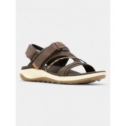 Sandały damskie Merrell Terran 4 Backstrap. Brązowe obuwie sportowe damskie Merrell, bez wzorów, z materiału, trekkingowe. Za 429.00 zł.