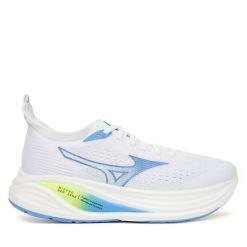 Buty do biegania Mizuno. Białe obuwie sportowe damskie Mizuno, bez wzorów, do biegania. Za 629.99 zł.