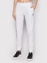 EA7 Emporio Armani Spodnie dresowe 8NTP85 TJCQZ 0102 Biały Regular Fit. Białe spodnie dresowe damskie EA7 Emporio Armani, xl, bez wzorów, z bawełny. Za 439.99 zł.
