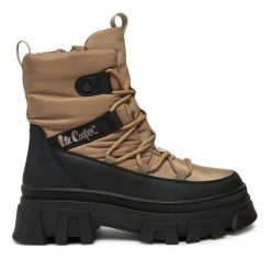 Trzewiki Lee Cooper. Brązowe botki damskie Lee Cooper, bez obcasa, na płaskiej podeszwie, bez zapięcia. Za 239.99 zł.