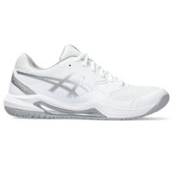 Damskie buty do tenisa Asics Gel-Dedicate 8. Białe obuwie sportowe damskie Asics, bez wzorów, tenisowe. Za 326.50 zł.