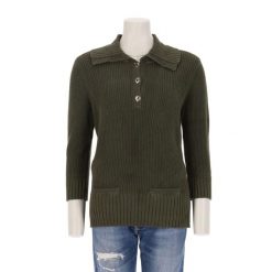 Second life - Sweter damski w kolorze khaki - Stan bardzo dobry. Zielone swetry damskie Ralph Lauren, bez wzorów, sportowe, bez kołnierzyka, bez ramiączek, bez kaptura. Za 127.76 zł.