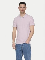 Only & Sons Polo Fletcher 22024827 Różowy Regular Fit. Czerwone koszulki polo męskie Only & Sons, l, bez wzorów, z bawełny, bez ramiączek. Za 79.99 zł.