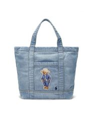 Polo Ralph Lauren Torebka Bear-patch 428960636001 Niebieski. Niebieskie torebki do ręki damskie Polo Ralph Lauren, bez wzorów, z materiału, bez dodatków. Za 839.99 zł.