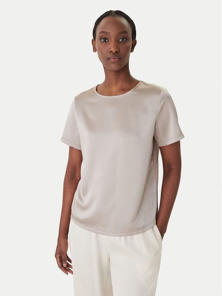 Weekend Max Mara Bluzka Zona 2615941011 Beżowy Relaxed Fit. Brązowe bluzki damskie Weekend Max Mara, l, bez wzorów, z syntetyku, bez kołnierzyka, bez ramiączek. Za 469.99 zł.