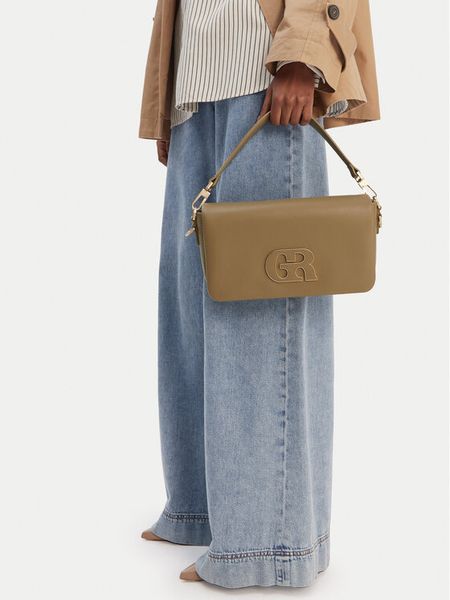 GINO ROSSI Torebka EO-LDA8553 Khaki. Brązowe torebki do ręki damskie Gino Rossi, bez wzorów, bez dodatków. Za 279.99 zł.