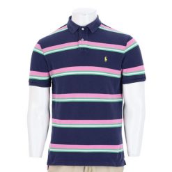 Polo Ralph Lauren koszulka męska z krótkim rękawem. Czerwone koszulki polo męskie Ralph Lauren, l, bez wzorów, z materiału, bez kołnierzyka, bez ramiączek, na golfa. Za 127.76 zł.