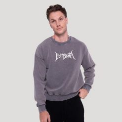 Bluza męska fitness oversize szara Spike. Szare bluzy męskie GYMBEAM, m, z aplikacjami, z bawełny, bez kaptura, na fitness i siłownię. Za 139.90 zł.