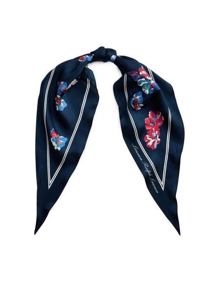 LAUREN RALPH LAUREN Chusta 454P14494001 Granatowy. Niebieskie czapki i kapelusze damskie Lauren Ralph Lauren, bez wzorów, z jedwabiu. Za 303.99 zł.