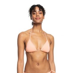 Góra od stroju kąpielowego ROXY Beach Classics Mod Tiki TRI. Brązowe bikini damskie Roxy, xs, bez wzorów. Za 59.99 zł.