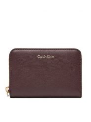 Calvin Klein Portfel Foil Logo Medium Zip Around LV04F1091G Bordowy. Czerwone portfele damskie Calvin Klein, bez wzorów, ze skóry. Za 169.99 zł.