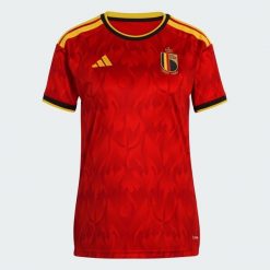 Koszulka podstawowa Belgia 26. Czerwone koszulki sportowe damskie Adidas, xs, bez wzorów, z materiału, bez kołnierzyka, bez ramiączek, do piłki nożnej, climacool (adidas). Za 439.00 zł.
