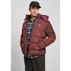 Kurtka Urban Classics hooded puffer. Brązowe kurtki męskie Urban Classics, m, bez wzorów, z puchu, z kapturem. Za 349.20 zł.