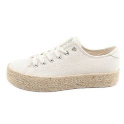 Buty Lee Cooper LCW-25-02-3284L espadryle białe beżowy. Brązowe espadryle damskie bez wzorów, z gumy, klasyczne, bez obcasa, bez zapięcia. Za 211.04 zł.