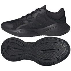 Buty do biegania adidas Response GW6661 czarne. Czarne obuwie sportowe damskie bez wzorów, z gumy, do biegania. Za 422.57 zł.