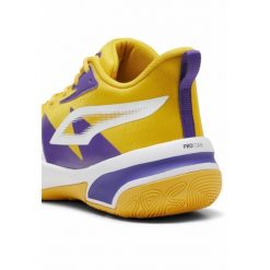 Buty do koszykówki Genetics PUMA Yellow Sizzle White. Białe buty sportowe męskie Puma, bez zapięcia, do koszykówki. Za 309.99 zł.