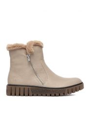 Rieker Botki CEO-Y3481-60 Beżowy jasny. Brązowe botki damskie Rieker, ze skóry, bez obcasa, na płaskiej podeszwie, bez zapięcia. Za 389.99 zł.