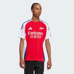 Koszulka Arsenal 24/25 Home. Białe koszulki sportowe męskie Adidas, s, bez wzorów, z materiału, bez kołnierzyka, bez ramiączek, do piłki nożnej. Za 314.00 zł.