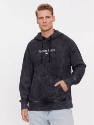 Tommy Jeans Bluza Washed Linear DM0DM17787 Czarny Relaxed Fit. Czarne bluzy męskie Tommy Jeans, m, bez wzorów, z bawełny, bez kaptura. Za 569.99 zł.