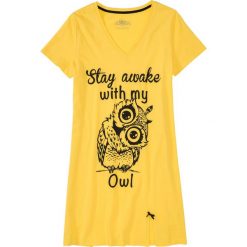 Koszula nocna bonprix złocisto-żółty z nadrukiem. Koszule nocne damskie marki MAKE ME BIO. Za 29.99 zł.