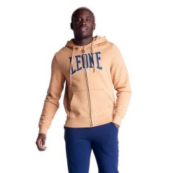 Męski dres z kapturem i zamkiem błyskawicznym Earth Tones. Brązowe bluzy męskie LEONE 1947 APPAREL, z dresówki, bez zapięcia, na fitness i siłownię. Za 210.46 zł.