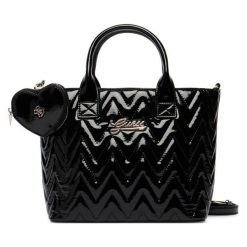Torebka Guess. Czarne torebki do ręki damskie Guess, z aplikacjami, klasyczne, bez dodatków. Za 294.99 zł.
