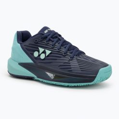 Buty do tenisa damskie YONEX Eclipsion 5 CL dark navy. Niebieskie obuwie sportowe damskie YONEX, bez wzorów, z meshu, tenisowe. Za 709.99 zł.