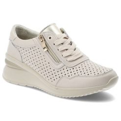 Sneakersy damskie Vinceza, ze skóry naturalnej licowej ażurowa cholewka zamek i sznurowanie lekka podeszwa, 95402, beżowe. Brązowe półbuty damskie VINCEZA, w ażurowe wzory, z materiału, eleganckie, bez obcasa, na koturnie, bez zapięcia. Za 189.00 zł.