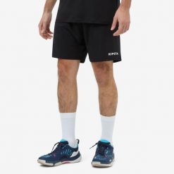 Męskie spodenki do siatkówki Allsix VSH Training. Czarne krótkie spodenki sportowe męskie ALLSIX, m, bez wzorów, z elastanu, do siatkówki. Za 29.99 zł.