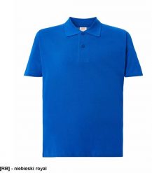 JHK - polo męskie z krótkim rękawem, zappięcie dwa guziki, 85% Bawełna, 15% Wiskoza 175 g niebieski royal XL. Niebieskie koszulki polo męskie JHK, m, bez wzorów, z bawełny, bez ramiączek. Za 27.48 zł.
