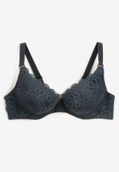Ciemnozielony Koronkowy Biustonosz Typu Push-Up Chrisalia. Zielone biustonosze Renee, bez wzorów, z koronki. Za 44.99 zł.