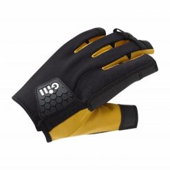 Rękawiczki żeglarskie Pro Gloves, krótkie palce, czarne. Czarne rękawiczki męskie GILL, bez wzorów, sportowe. Za 246.40 zł.
