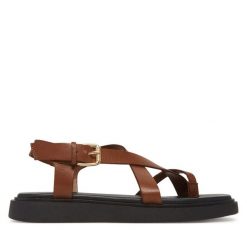 Sandały Vagabond Shoemakers. Brązowe sandały damskie Vagabond Shoemakers, bez wzorów, bez obcasa, na płaskiej podeszwie, bez zapięcia. Za 299.99 zł.