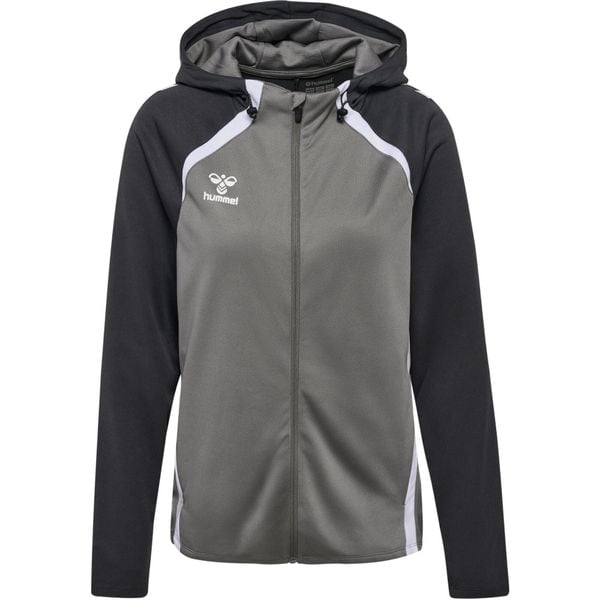 Damska bluza z kapturem na zamek Hummel Lead 2.0. Szare bluzy damskie Hummel, bez wzorów, z dresówki, z kapturem. W wyprzedaży za 232.50 zł.