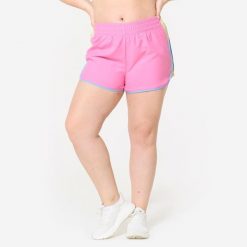 Spodenki fitness damskie Domyos. Czerwone szorty sportowe damskie DOMYOS, s, bez wzorów, z materiału, sportowe, na fitness i siłownię. W wyprzedaży za 24.99 zł.