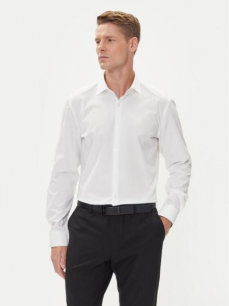 HUGO Koszula Koey 50544922 Biały Slim Fit. Białe koszule męskie Hugo, m, bez wzorów, z bawełny, bez kołnierzyka, bez ramiączek. Za 269.99 zł.