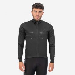 Kurtka rowerowa męska Rogelli Radius. Czarne kurtki sportowe męskie Rogelli, l, bez wzorów, rowerowe. W wyprzedaży za 345.00 zł.