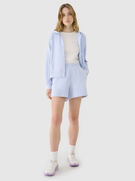 4F Spodenki dresowe z modalem damskie - niebieskie XS. Niebieskie szorty sportowe damskie 4f, l, bez wzorów, z dresówki, sportowe. W wyprzedaży za 79.99 zł.